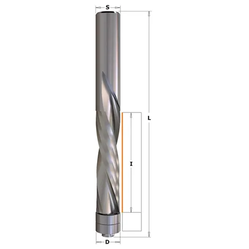 IGM 192B Spiralnut-Bündigfräser negativ HWM - D12,7x50,8 L114 S=12