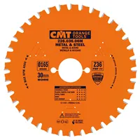 CMT Industrielle Kreissägeblätter für eisenhaltiges Material und PVC - D165x1,6 d30 Z36 HW