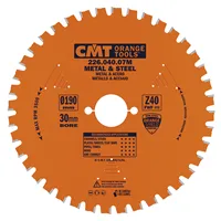CMT Industrielle Kreissägeblätter für eisenhaltiges Material und PVC - D190x2,0 d30 Z40 HW