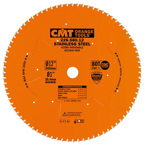 CMT XTreme Industrielle Kreissägeblätter für Edelstahl - D305x2,2 d25,4 Z80 HW