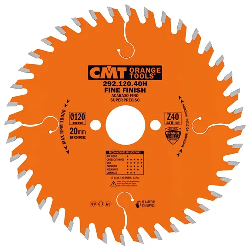 CMT Orange Kreissägeblätter für Querschnitte, für Handkreissägen - D165x2,6 d30 Z40 HW