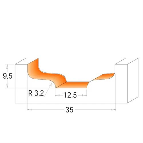 CMT C970 Fräser für Friese - D35 d2=12,5 I9,5 R3,2 S=12