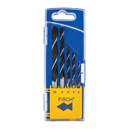 FISCH Holzbohrer Set 5-teilig - D4-5-6-8-10