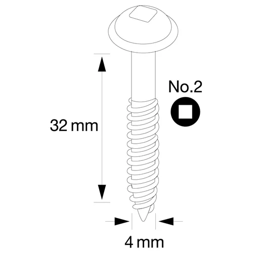 IGM Pocket Hole Schrauben - 4x32mm, Feingewinde, Tellerkopf, 300 Stk