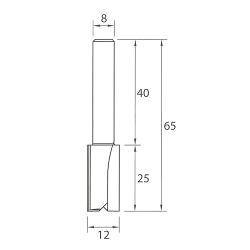 IGM M100 Nutfräser - D12x25 L65 S=8 HW