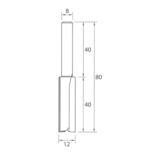 IGM M100 Nutfräser - D12x40 L80 S=8 HW