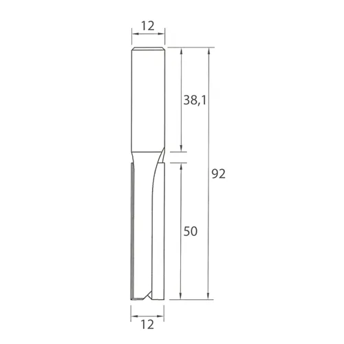 IGM M100 Nutfräser - D12x50 L92 S=12 HW