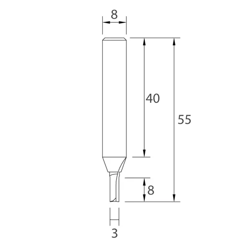 IGM M101 Nutfräser - D3x8 L55 S=8 HWM