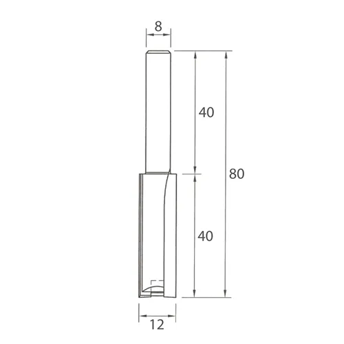 IGM M110 Nutfräser mit Einbohrzahn - D12x40 L80 S=8 HW