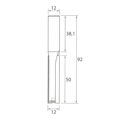 IGM M110 Nutfräser mit Einbohrzahn - D12x50 L92 S=12 HW