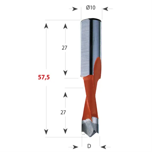 CMT 310 Xtreme Dübelbohrer S10 L57,5 HW, D8x27 S=10x27 L57,5 LH (Ausgepackt)