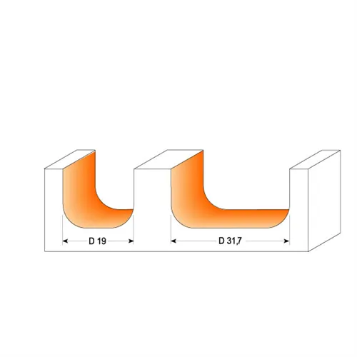 CMT Fräser für Holztabletts, R6,4 D19x16 S=6 HW (Ausgepackt)