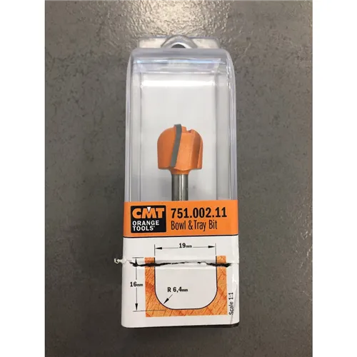 CMT Fräser für Holztabletts, R6,4 D19x16 S=6 HW (Ausgepackt)