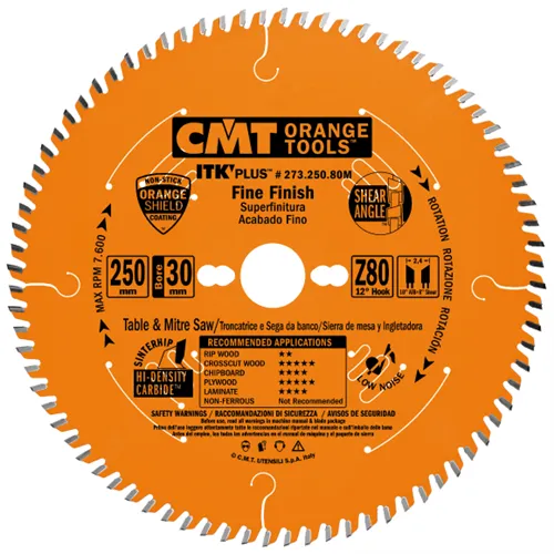CMT ITK Ultradünnes Kreissägeblatt für Feinbearbeitung, D250x2,4 d30 Z80 HW (Ausgepackt)