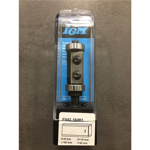 IGM F043 Wendeplatten-Bündigfräser mit 2 Kugellagern, D19x30 L90 S=8 HW (Gebraucht)