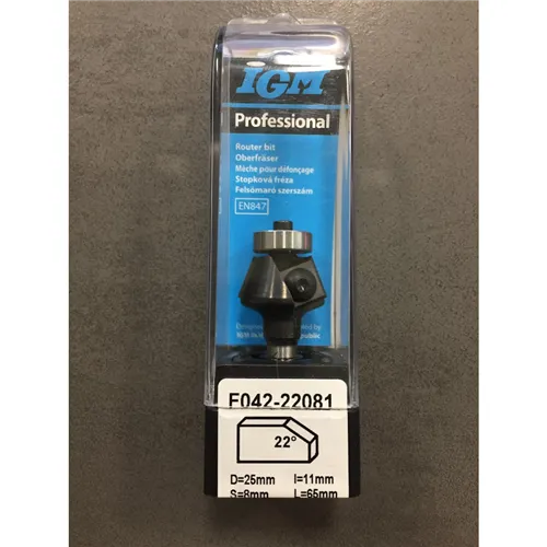 IGM F042 Wendeplatten-Fasenfräser HW, 22° D25x11 L65 S=8 (Gebraucht)