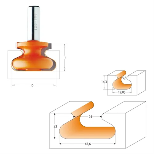 CMT C955 Griffleistenfräser, D19,5x14,3 S=12,7 HW (Ausgepackt)