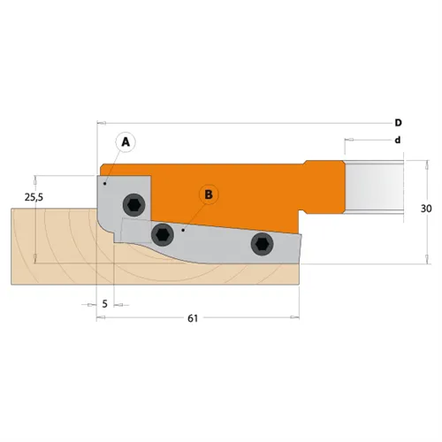 CMT Wechselplatten-Abplattmesserkopf MAN - D183x30 d30 Z2+2 ALU (Ausgepackt)