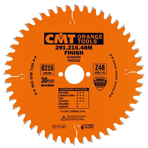 CMT Industrielle Kreissägeblätter für Querschnitte - D216x2,8 d30 Z48 HW -5°Neg (Gebraucht)