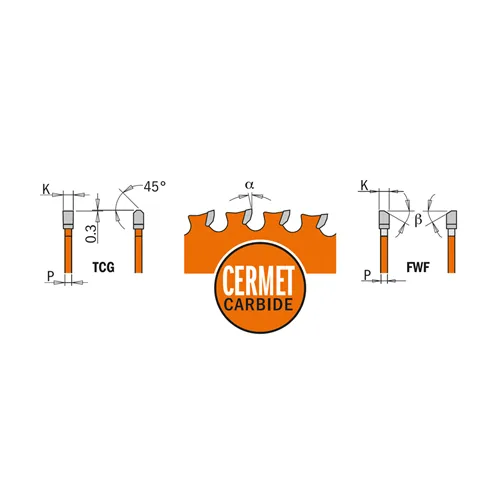 CMT Industrielle Kreissägeblätter für Edelstahl - D250x2,2 d30 Z72 HW (Gebraucht)